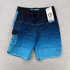 NEW Billabong Recycler 73 Pro Boardshorts Men 27 Blue Stripe Surf Beach Summer