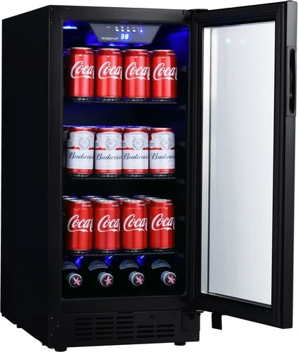 EdgeStar BBR901BL Black 15"W 80 Can Built-In Beverage Center With Slim Design - Picture 11 of 12