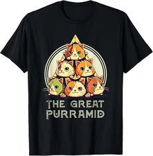 Great Pyramid Egypt Funny Egyptian Purramid for Cat Owners T-Shirt