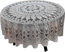 200cm Vintage Floral Lace Tablecloth Round Table Cloth Cover Wedding Party Decor