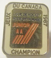 INTERREGIONAL JUNIOR HOCKEY LEAGUE AA 1987 CANADA CHAMPION OFFICIAL OLD PIN