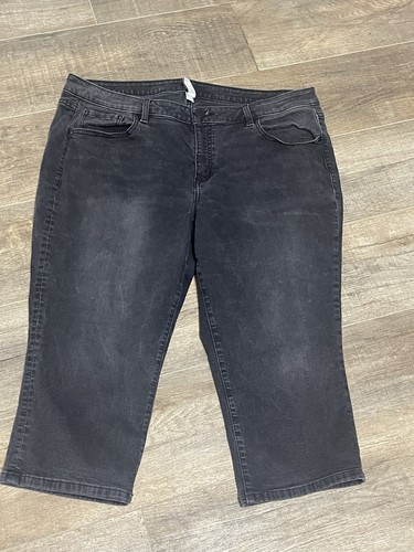 Lane Bryant Mid Rise Super Stretch Skinny Pedal Jeans Damen Gr. 20 schwarz