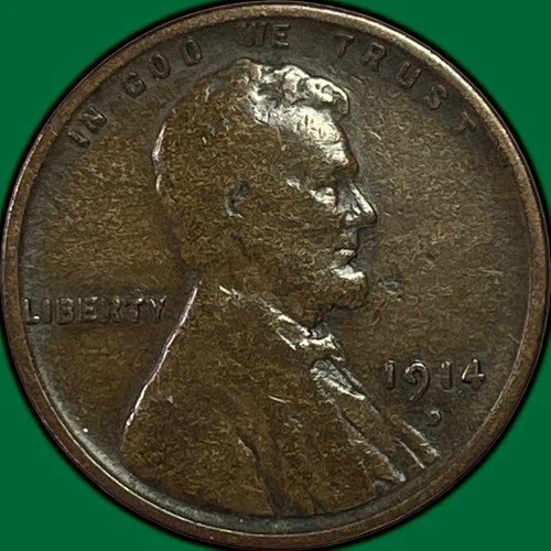 1914-D Lincoln Wheat Cent Fine F Coin #38075