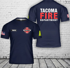 Nombre personalizado y rango Tacoma Washington Departamento de Bomberos Estados Unidos Bombero