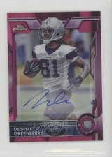 2015 Chrome Mini Rookies BCA Pink Refractor 32/50 Deontay Greenberry Auto 1k5