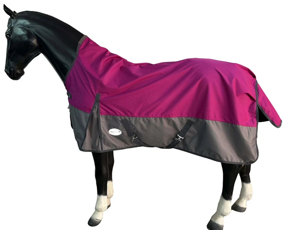 EQUITACK YOUR PASSION IS OUR MISSION Regendecke Winterdecke Turnout Wasserdicht 600D mit Fleece Highneck Multi
