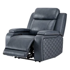 CHITA Genuine Leather Power Recliner Chairs, Zero Gravity Recliner  w/ Headrest