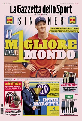 SPORTS JOURNAL 5/6/2024 JANNIK SINNER NUMBER 1 THE BEST IN THE WORLD