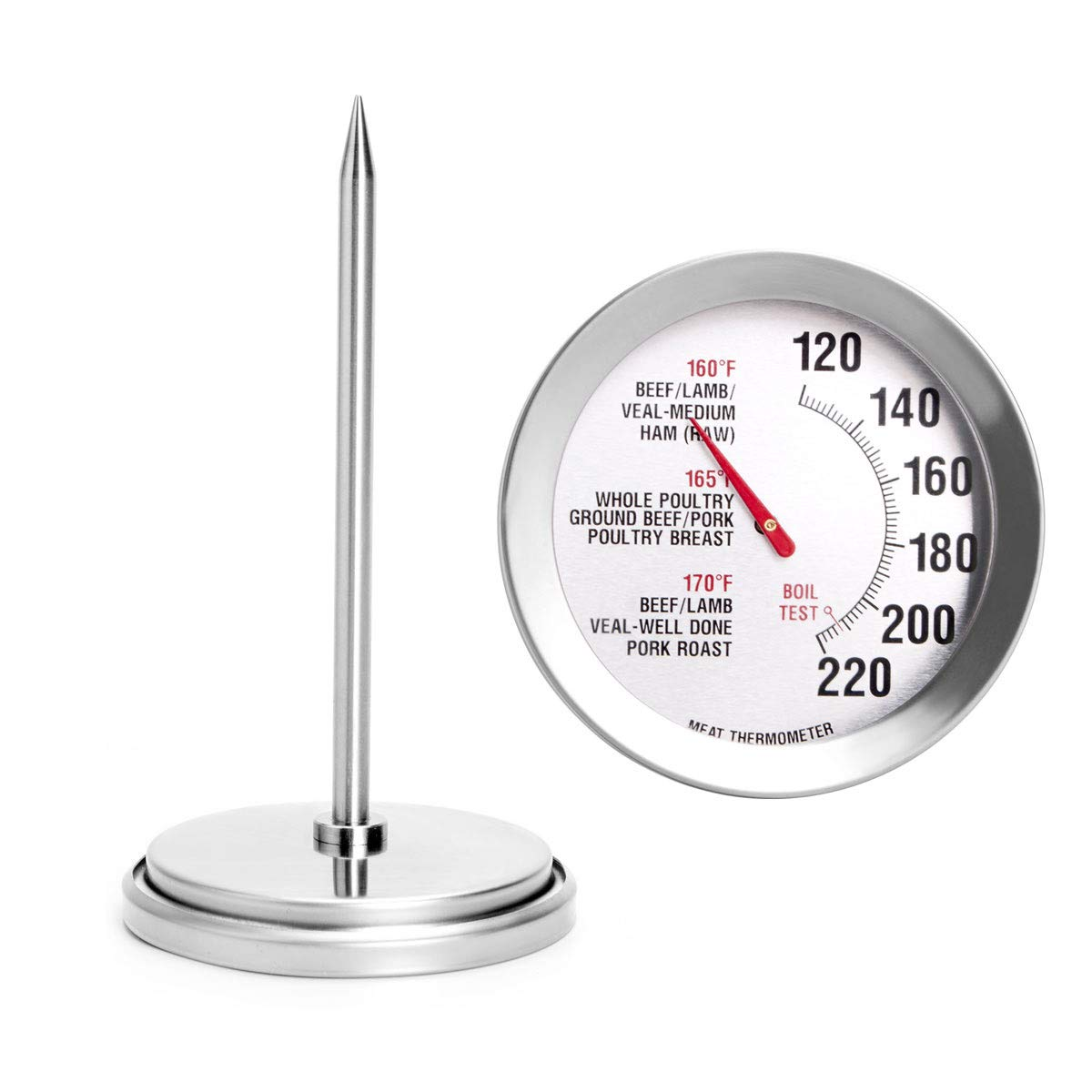 Meat Thermometer Extra Large Dial 2.8'' Meat & Poultry Thermometer Stainless Ste-image