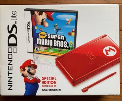 Nintendo DS Lite New Super Mario Bros. Special Edition Red Console 