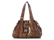 Michael Kors Natural Brown Python Rehearsal Drawstring Shoulder Bag
