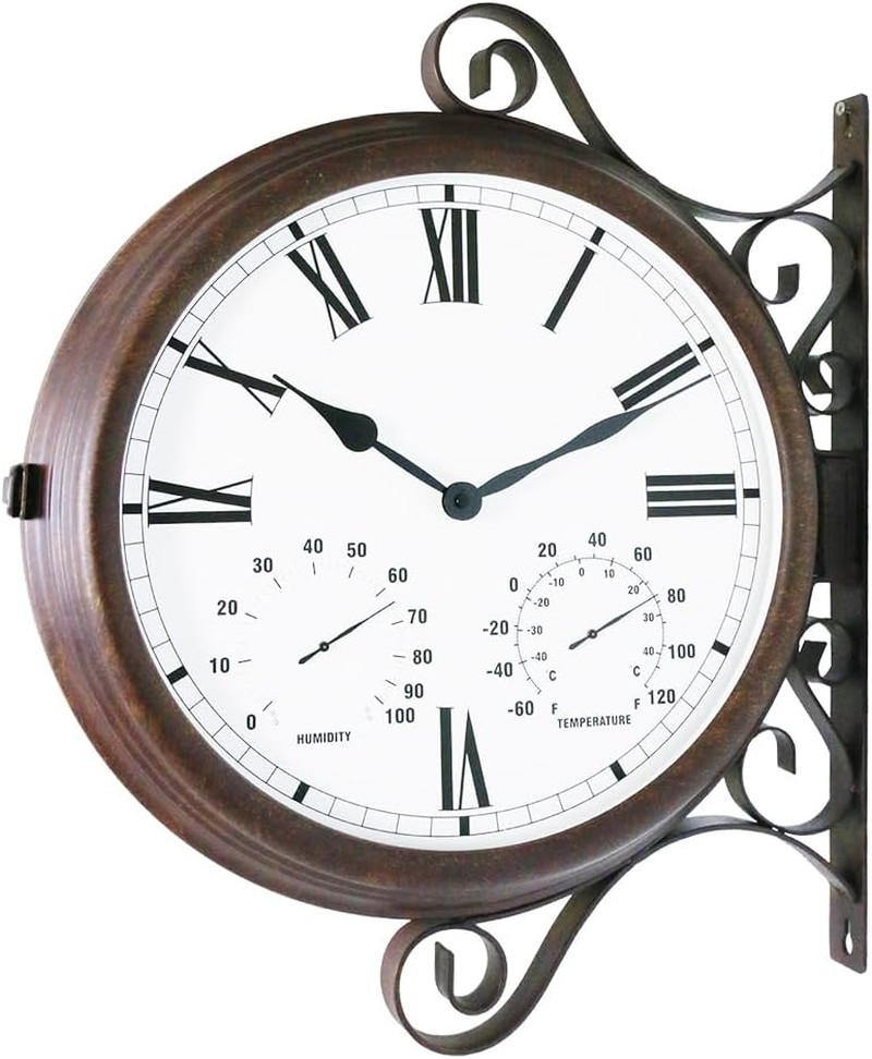 MT-32 Double-Sided Metal Wall Clock - Antique Home & Garden Décor