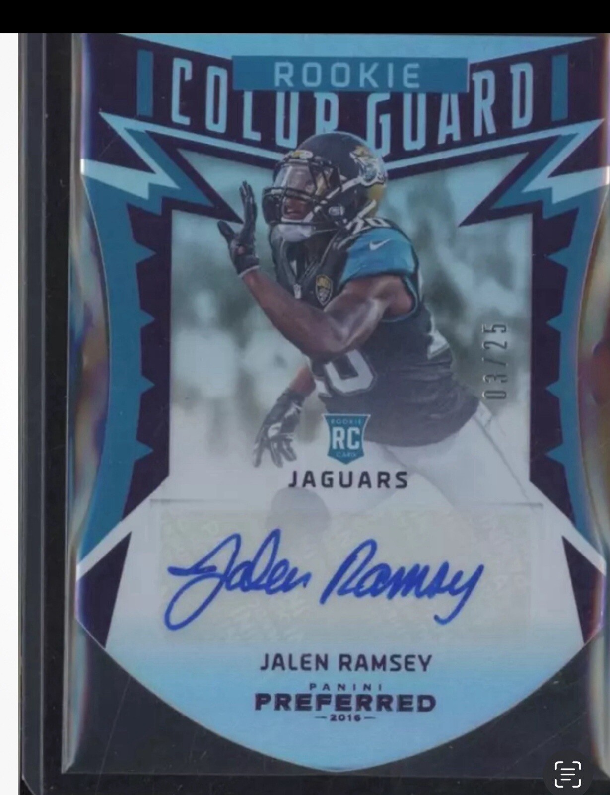 Jalen Ramsey Panini Preferred #269 Color Guard Autograph-Gold