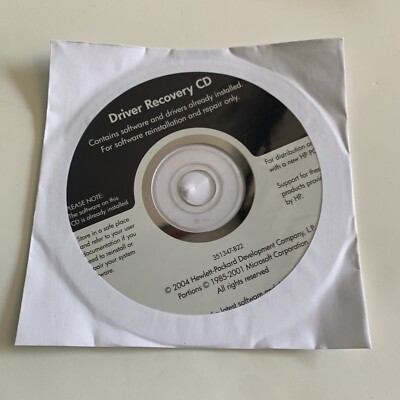 Microsoft Windows 2004 Hewlett Packard Driver Recovery CD