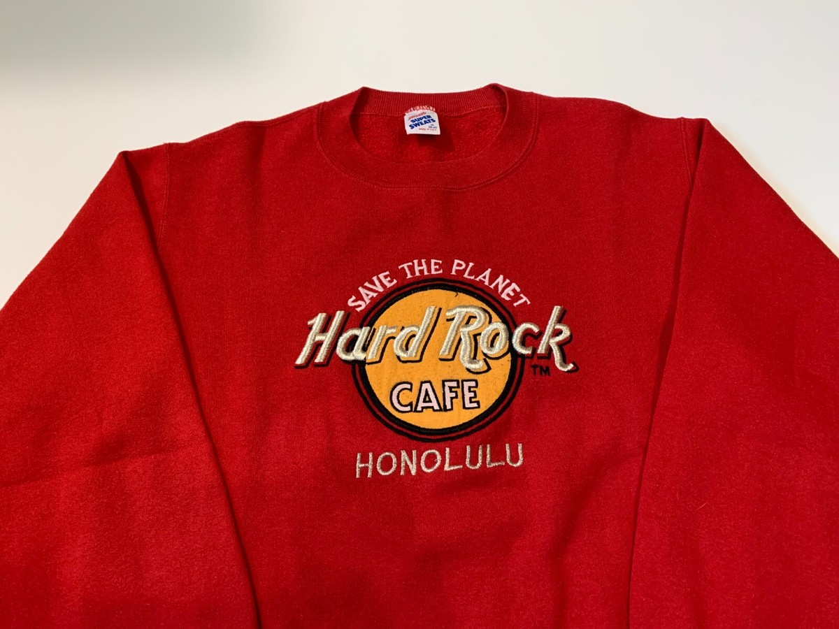 Vintage 90s Hard Rock Cafe Honolulu Save The Planet Sweatshirt Big