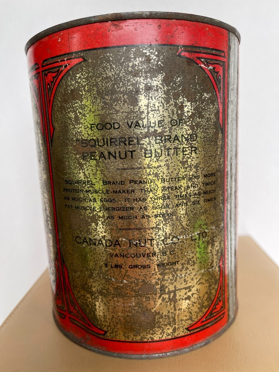 Antique Squirrel Peanut Butter Tin ( 1915-1931 ) Gross weight 5