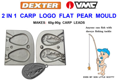 DEXTER 2 IN 1 KARPFEN LOGO FLACH BIRNENFORM MEERESANGELN BARBEL KARPFEN BLEI GEWICHTE