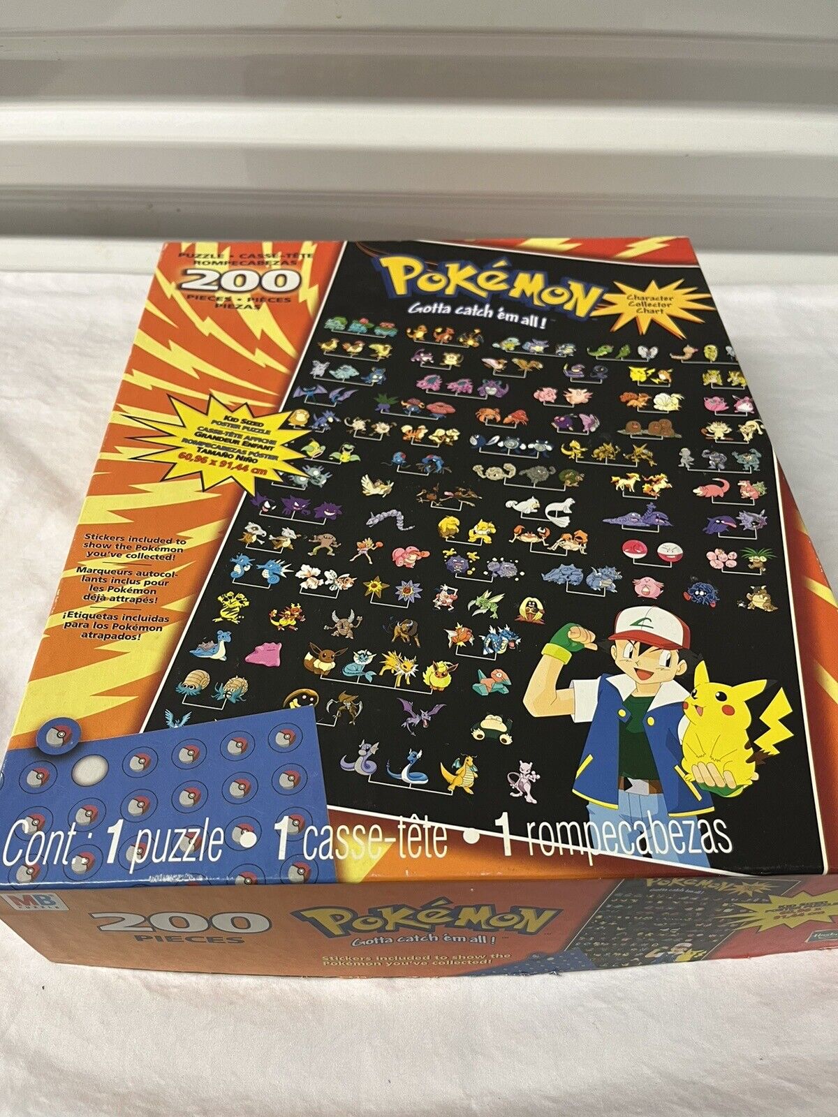 Vtg Pokemon 200 Piece Jigsaw Puzzle Gotta Catch 'em All - Poster Sized Complete