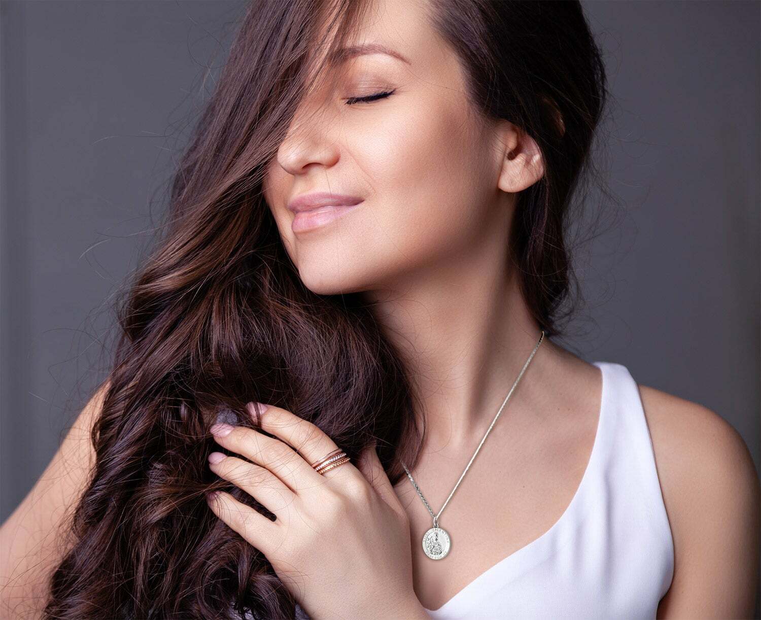 US Jewels 3/4in Polished 0.925 Sterling Silver Saint Valentine Medal Pendant