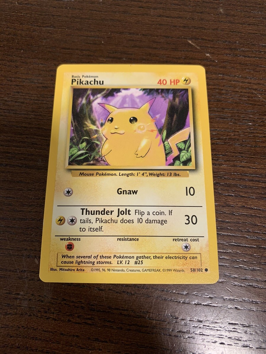 Pokemon Pikachu Yellow Cheeks 58/102 1st Edition Base Set