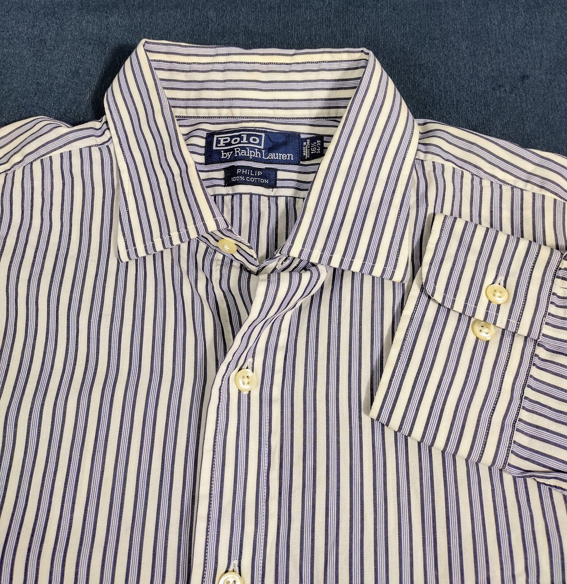 used Polo by Ralph Lauren 長袖シャツ Philip Vtg Polo by Ralph Lauren Philip Fine Two Ply 100's Button Up