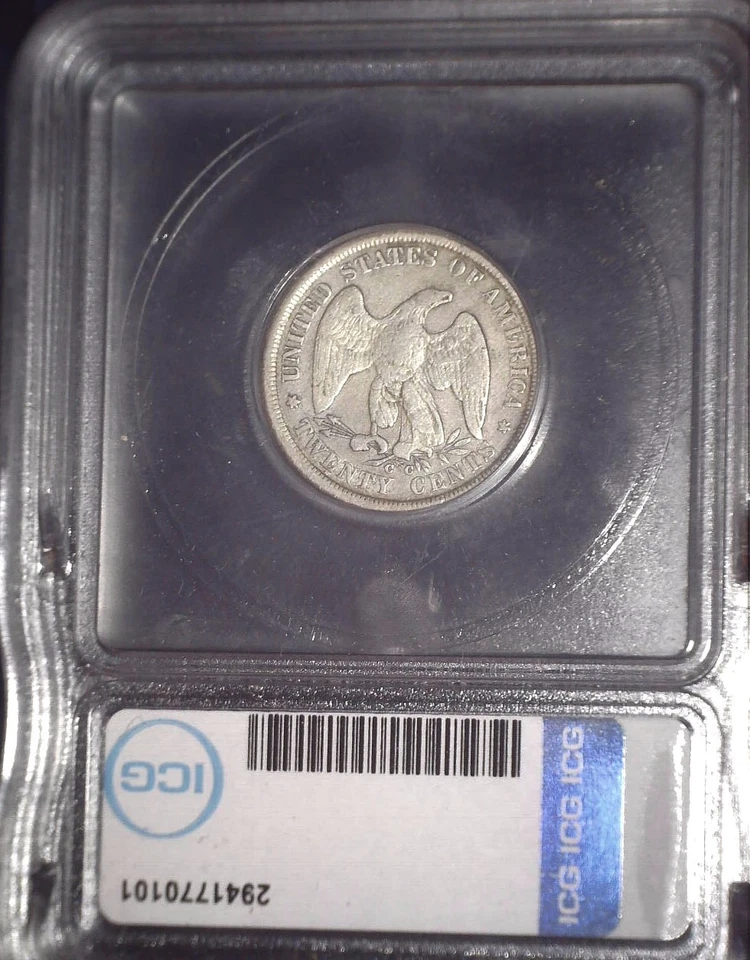 1875 CC Twenty Cent. ICG F12, Issue Free - Image 2 of 2