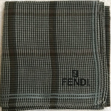 Fendi Vintage Green Handkerchief Pocket Square