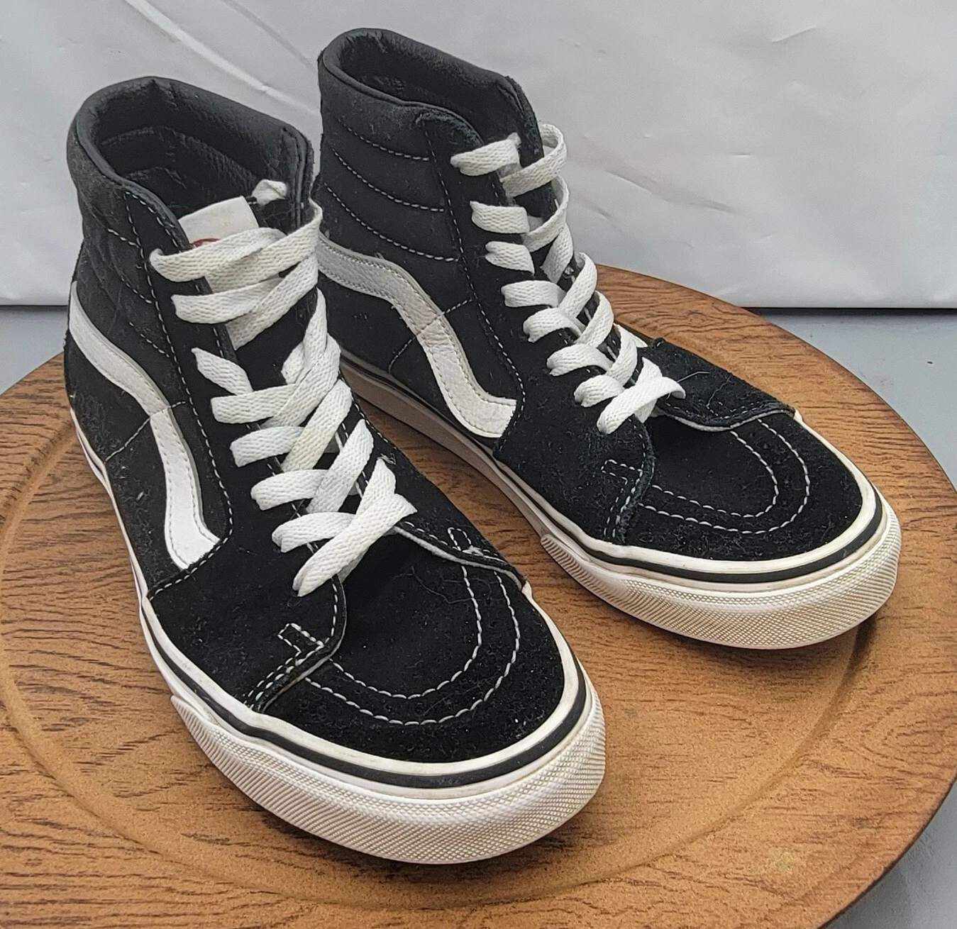 Scarpe da skate alte Vans Sk8 Hi Off the Wall nere bianche M 5 5 W 7 0 sneakers