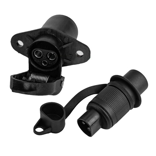 3 pin 12V Truck Trailer Plug Socket Adapter Kit RV Power Cord Socket