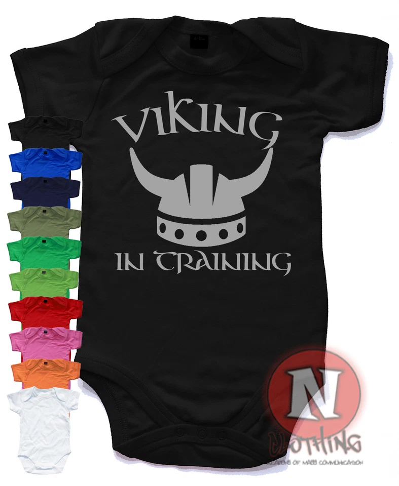 Viking in training Cute Babygrow Baby Suit Great Gift vest Ragnor Lothbrok