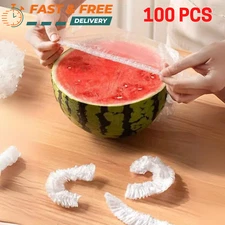 100Pcs Food Cover Disposable Plastic Wrap Elastic Food Covers For Fruit Bowl Cup