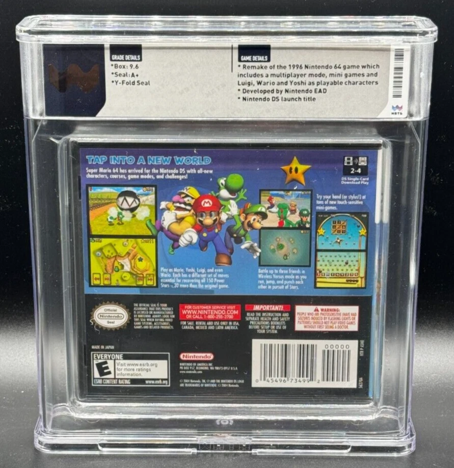 Super Mario 64 DS Nintendo DS Red Logo Early Print Sealed New WATA 9.6 A+ Graded - Image 2 of 2