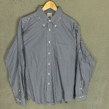 Brooks Brothers Shirt Men's L Blue Check Long Sleeve Button Down Cotton 346
