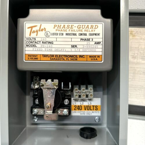 Taylor Electronics Phase Guard Phase Failure Relay PE-240