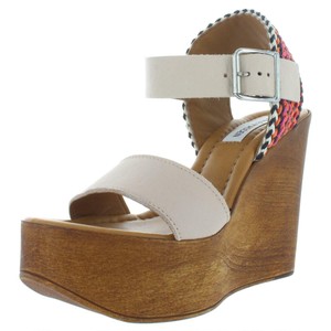 Steve-Madden-Womens-Sam-Leather-Platform-Ankle-Strap-Wedges-Sandals-BHFO-1230
