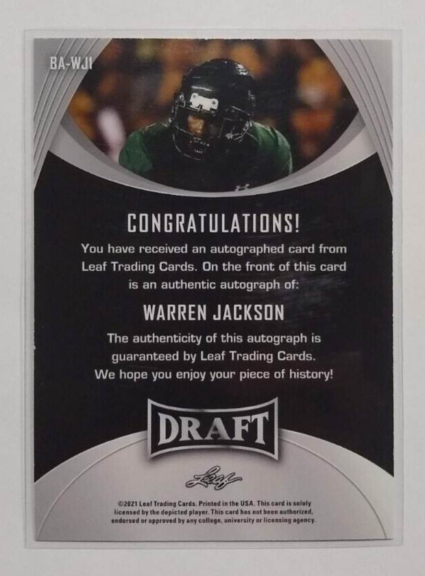 2021 Leaf Draft Warren Jackson Auto #BA-WJI | eBay