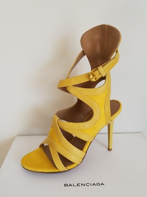 BALENCIAGA PARIS パンプス イエロー バレンシアガサンダル BALENCIAGA RARE YELLOW CAGED GLADIATOR SEXY SANDALS EU 35.5 I LOVE