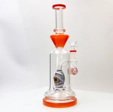 11.5Inch Eyeball Design Glass Waterpipe Smoking Bong with14MM Bowl Orange Color 