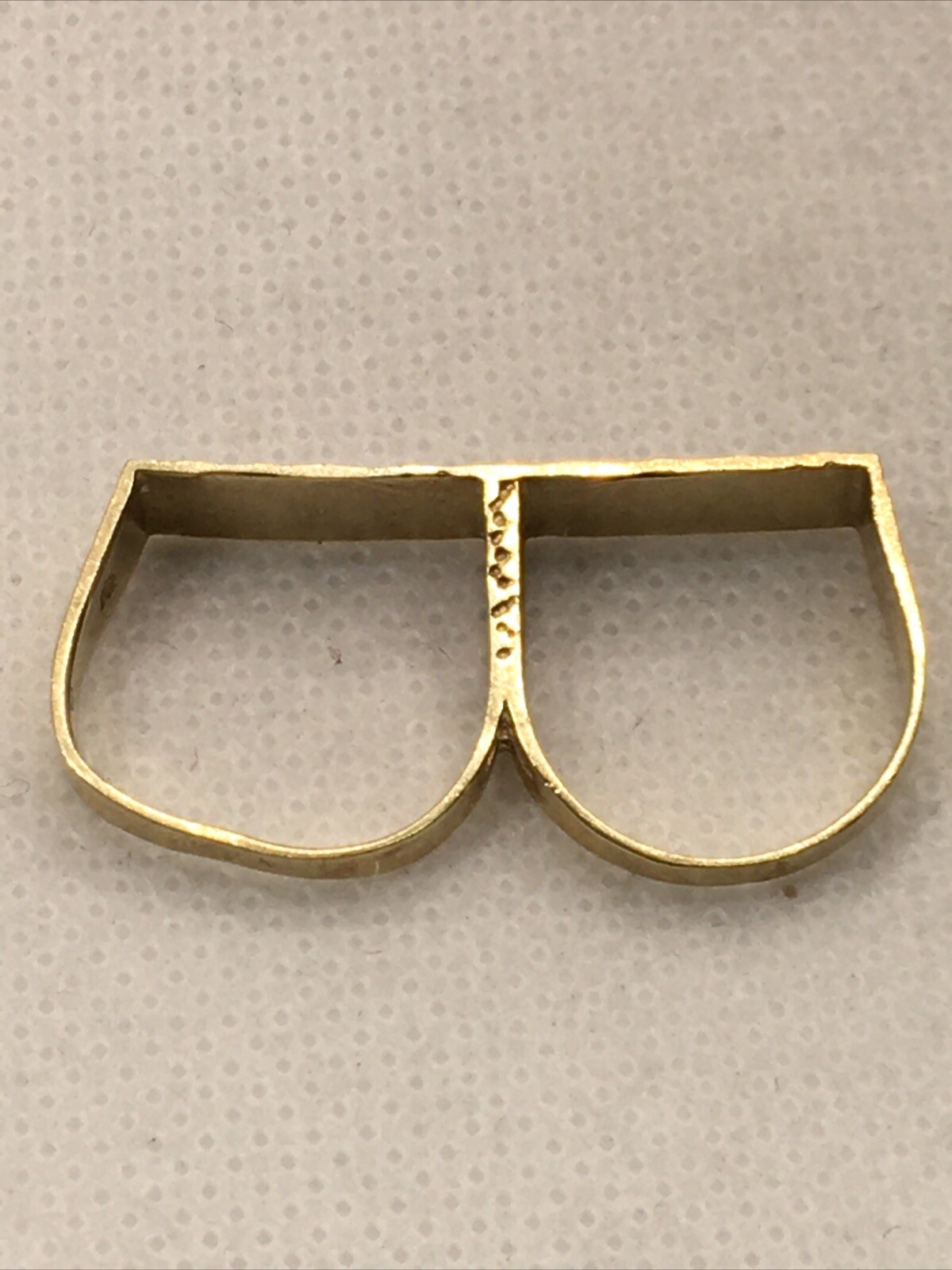 Solid 10K Yellow Gold Two Finger Bar Ring 3.6gr. Size 5 eBay