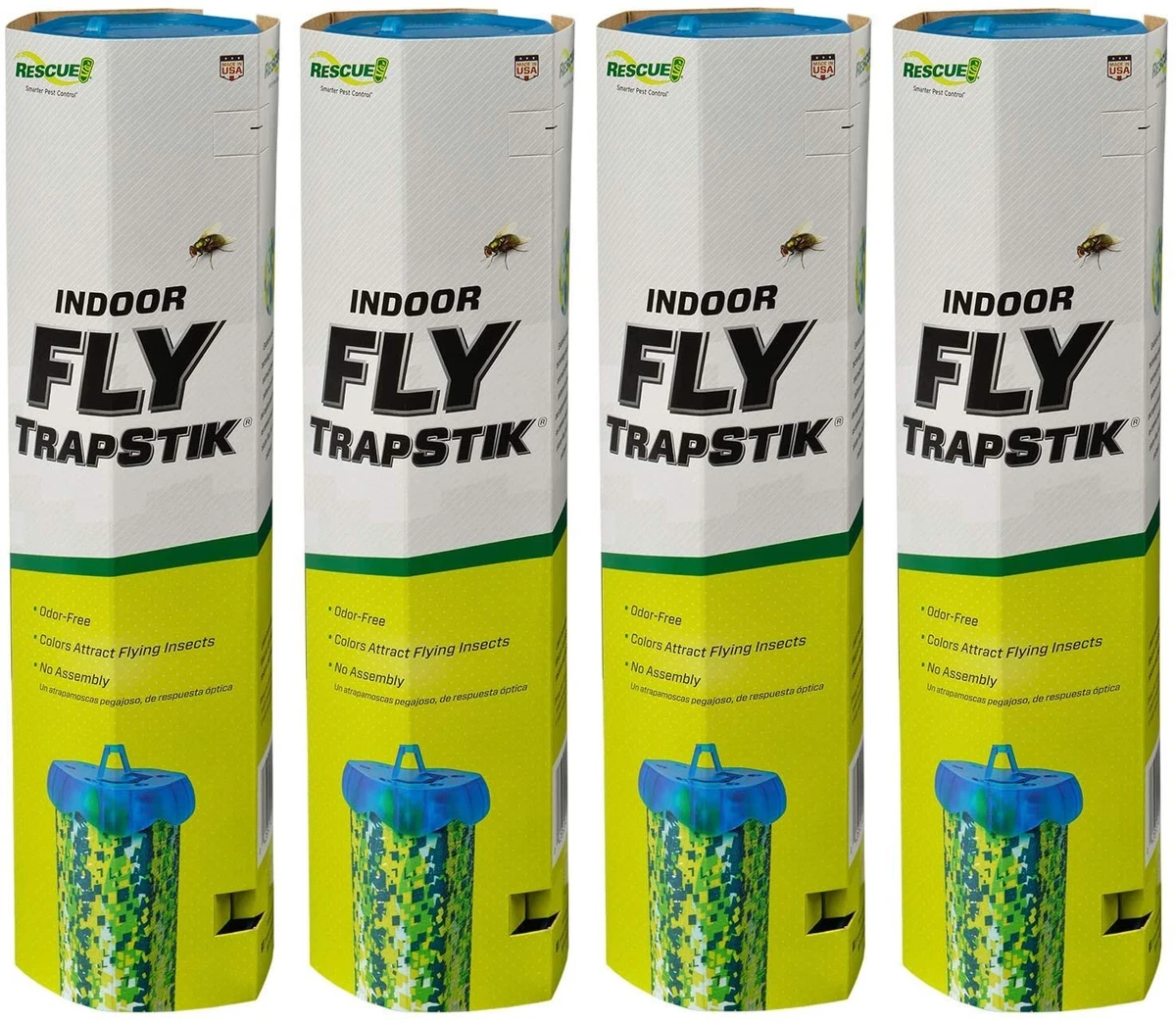 RESCUE! Non-Toxic TrapStik for Flies – Indoor Hanging Fly Trap - 4 Pack  42853400002