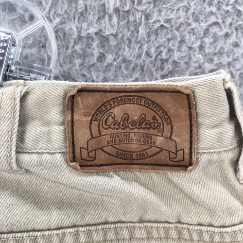 Cabela Straight Jeans Mens 42x32 (Actual 39x29.5) Beige High Rise Zip Fly Casual - Picture 12 of 16
