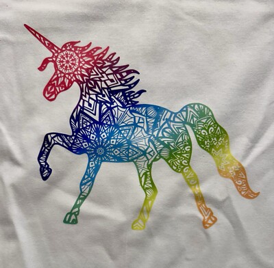 Rainbow Mandala Unicorn Women s Size Small 3 - 5 T-Shirt
