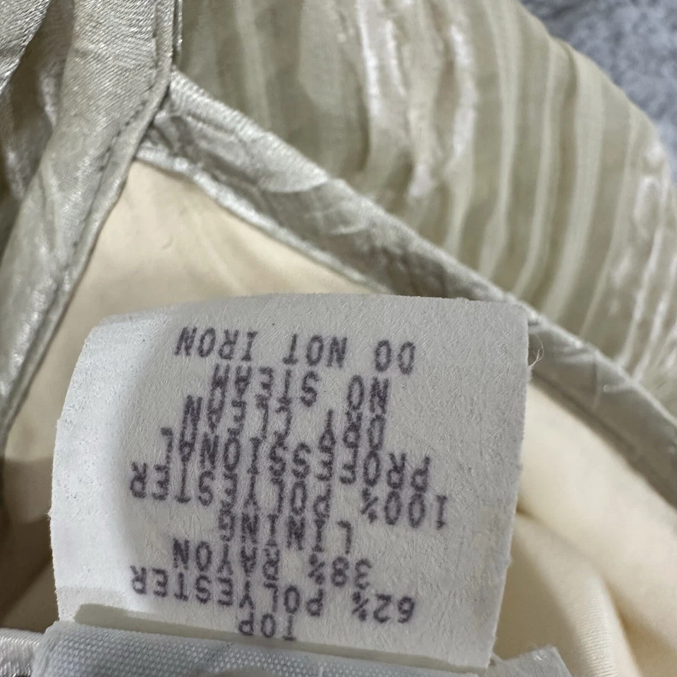 Vestido Jeanne Marc Feminino Pequeno 8 10 Maxi Sem Mangas Yoryu Cinto Verde Creme - Imagem 4 de 4