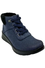 Bzees Women's Garner Machine Washable Shearling Ankle Bootie Navy
