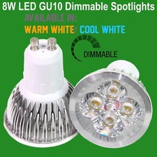 8x 8W LED GU10 Dimmable Reflector Spot Light Bulbs 3000K Warm 6000K Daylight