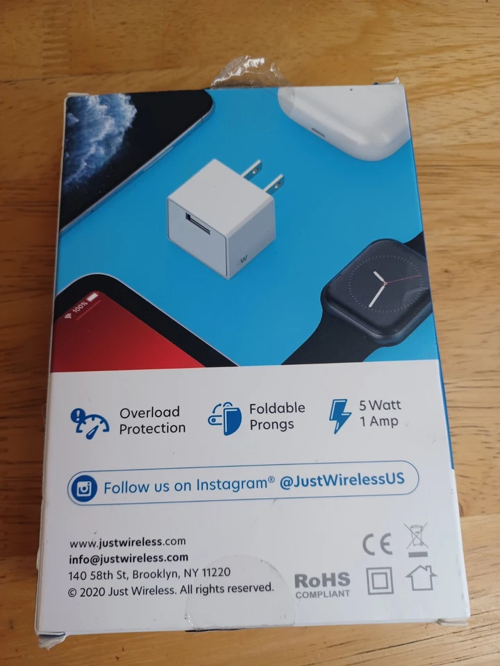 Cargador doméstico Just Wireless 1.0A/5W 1 puerto USB-A - blanco Foto 2 de 2