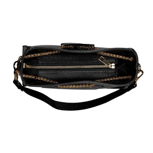 Schultertasche Leder Schwarz Verziert Gold Schmetterling Handbag Leather - Picture 5 of 5