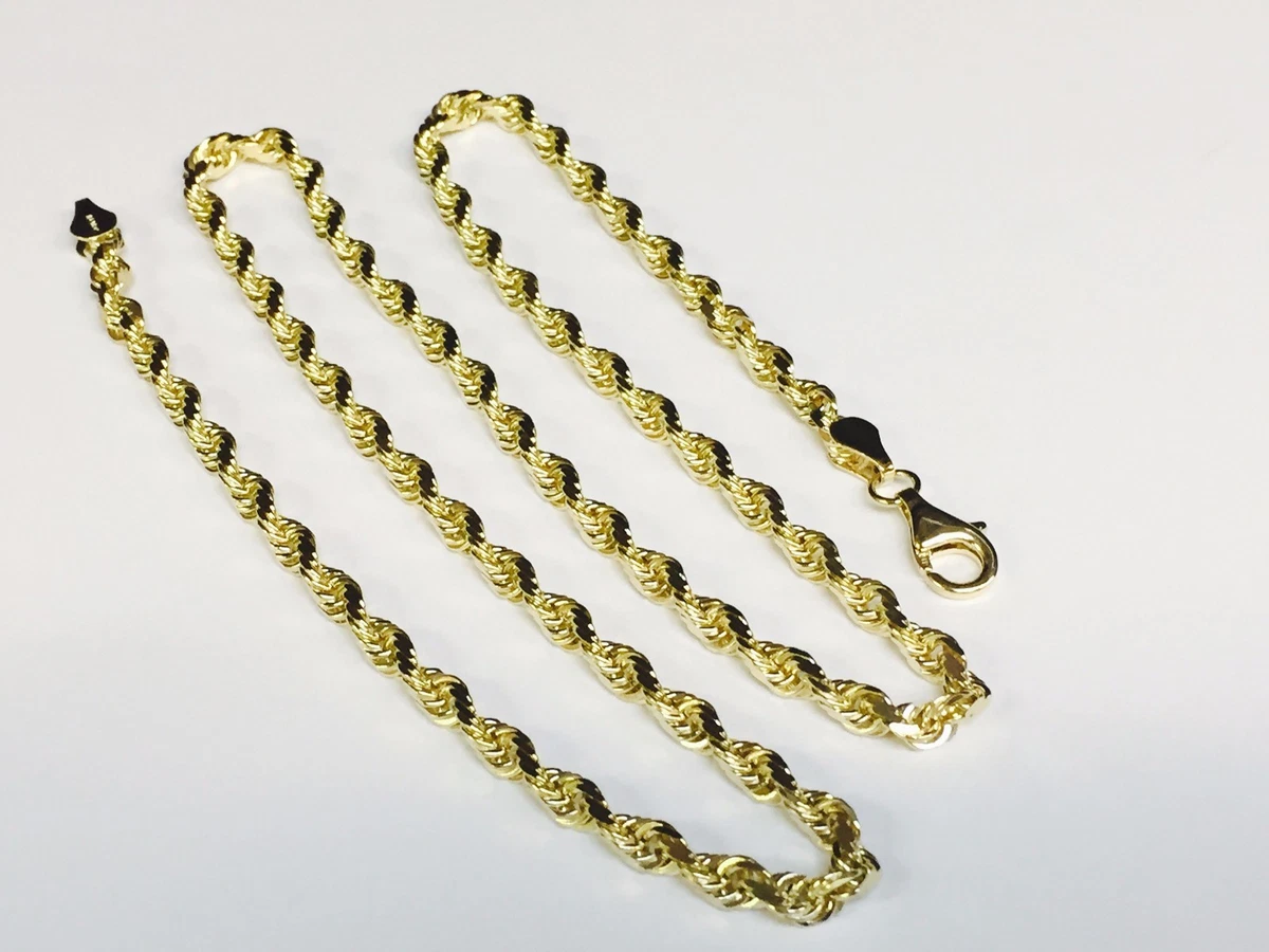 Solid White Gold Rope Chain 10k - 14k