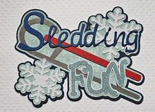 Sledding Boy Title. Scrapbook, Card Making Paper Piecing