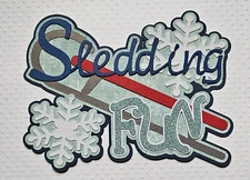 Sledding Boy Title. Scrapbook, Card Making Paper Piecing